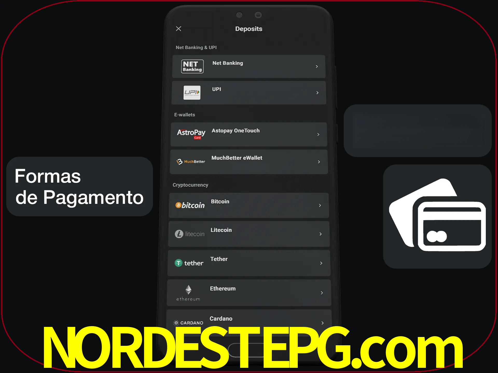Escolha a forma de pagamento de sua preferência.