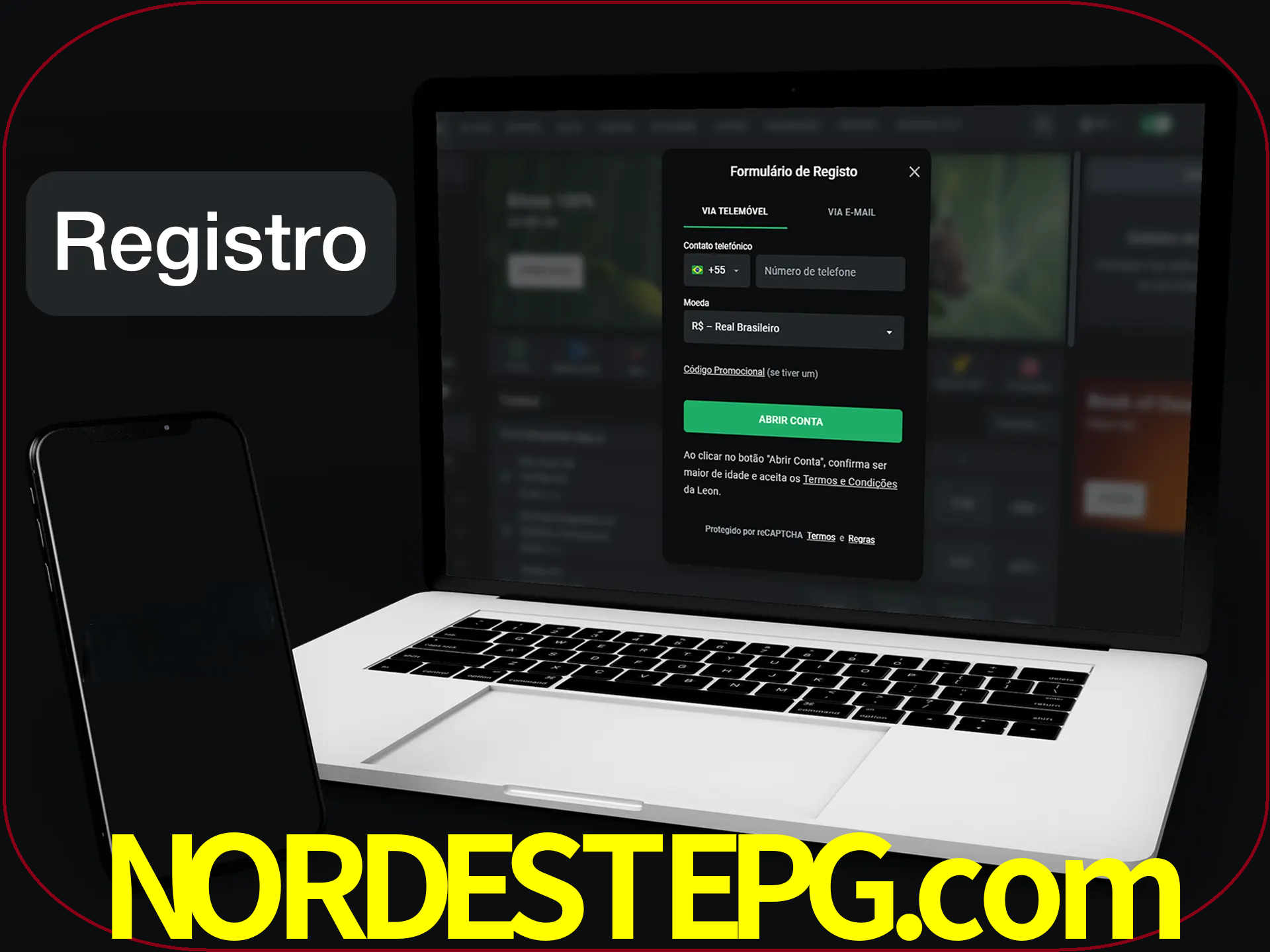 O registro na LeonBet é simples.