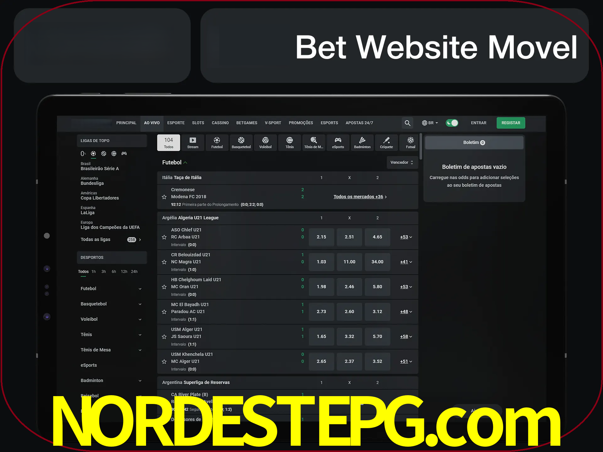 Use nosso website em qualquer dispositivo.
